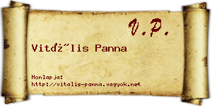 Vitális Panna névjegykártya